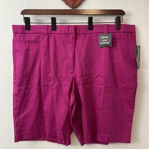 George Think Slim Womens 26w Purple Slimming Knee-Length Shorts NWT! M663